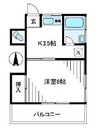 東京メトロ丸ノ内線 東高円寺駅 徒歩7分の賃貸アパート 1階1Kの間取り