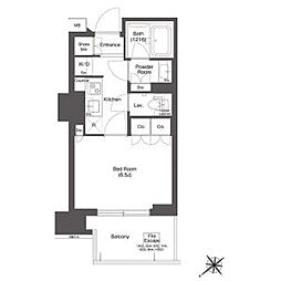東京メトロ丸ノ内線 新中野駅 徒歩2分の賃貸マンション 9階1Kの間取り