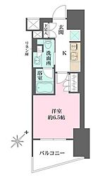 都営大江戸線 西新宿五丁目駅 徒歩6分の賃貸マンション 3階1Kの間取り