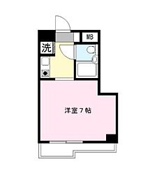 JR中央線 高円寺駅 徒歩4分の賃貸マンション 2階1Kの間取り