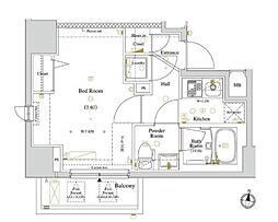 東京メトロ丸ノ内線 中野富士見町駅 徒歩6分の賃貸マンション 6階1Kの間取り