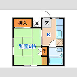 東京メトロ丸ノ内線 南阿佐ケ谷駅 徒歩7分の賃貸アパート 1階1Kの間取り