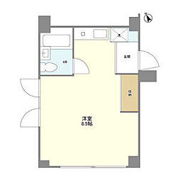 京王井の頭線 吉祥寺駅 徒歩7分の賃貸マンション 2階ワンルームの間取り