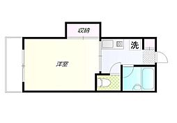 西武新宿線 沼袋駅 徒歩12分の賃貸マンション 1階1Kの間取り