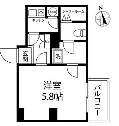 コリンズ86 1Kの間取図画像