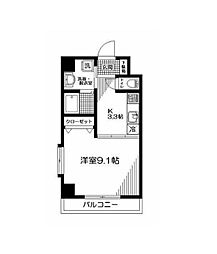 クレスト高円寺 1Kの間取図画像
