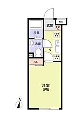 VISTAMINAMIASAGAYA 1Kの間取図画像