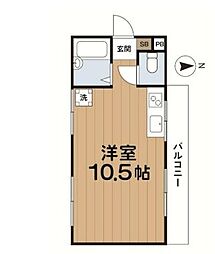 フラワー東高円寺 ワンルームの間取図画像