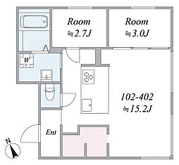 +rias237 2LDKの間取図画像