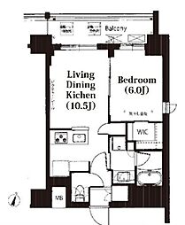 フレンシア高円寺北 1LDKの間取図画像