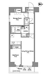 LumiCourtMITAKA 1SLDKの間取図画像