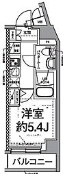 クラリッサ新綱島 2階1Kの間取り