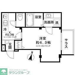 Ｌａｎａ　Ｆｒｕｓｉａ 1階1Kの間取り