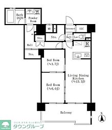 ＧＯＴＥＮ　武蔵小杉 1階2LDKの間取り