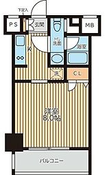 レジディア新横浜 9階1Kの間取り