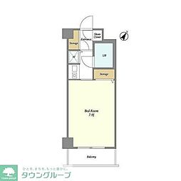 オーキッドレジデンス武蔵小杉 2階ワンルームの間取り