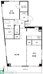 コンフォートK 4階2LDKの間取り