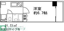 ドミール元住吉 1Kの間取図画像