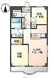 グリンヒルズ 2LDKの間取図画像