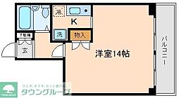 ピュアシティ横浜 1Kの間取図画像
