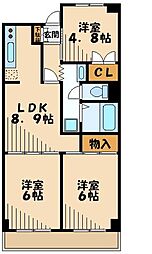 コーポラストマト 3DKの間取図画像
