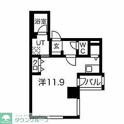 スパシエルクス横浜 1Kの間取図画像