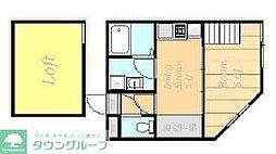 アークアンシェル 1DKの間取図画像