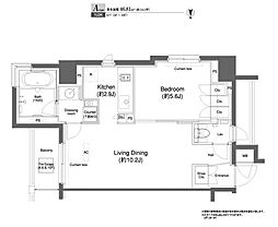 プラウドフラット横浜 1LDKの間取図画像