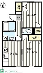 フォーレスト小机 2DKの間取図画像