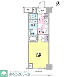 グラマシー横濱関内 1Kの間取図画像
