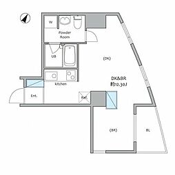 シュロス綱島 1DKの間取図画像