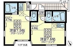 ユナイト子安台ミルフィーユの杜 ワンルームの間取図画像