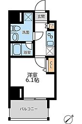 プライマル横濱平沼橋 1Kの間取図画像