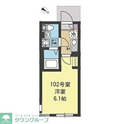 ネスト大倉山 1Kの間取図画像