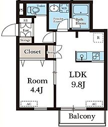 レミオ五番館 1LDKの間取図画像