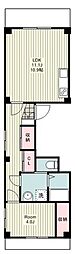 グランドールスエヨシビル 1LDKの間取図画像