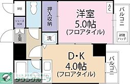 ペガサスマンション白楽 1DKの間取図画像