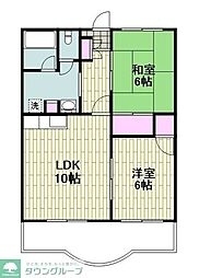 ヴィラオアシス 2LDKの間取図画像