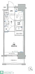 リクレイシア・コルテ川崎元木 1Kの間取図画像