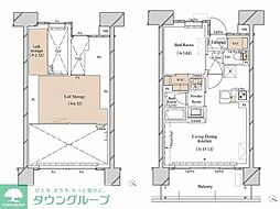 ブランシエスタ新丸子リバーフロント 1LDKの間取図画像