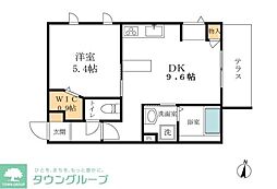 メゾン神之木台5 1DKの間取図画像