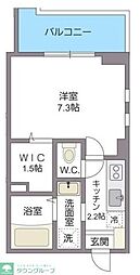 プリーモタナカ 1Kの間取図画像