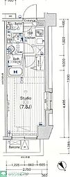 ガーラプレシャス横浜鶴見 1Kの間取図画像