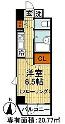 スカイコート護国寺 1Kの間取図画像