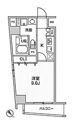 ROOTsHigashiNagasaki 1Kの間取図画像