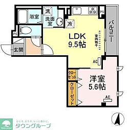バンイードビル 1LDKの間取図画像