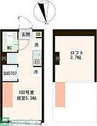 リネア平和台 ワンルームの間取図画像