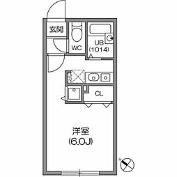 ゼスティ小石川 ワンルームの間取図画像