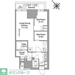 JR山手線 大塚駅 徒歩7分の賃貸マンション 7階2LDKの間取り
