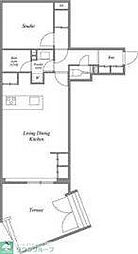 都営大江戸線 新江古田駅 徒歩8分の賃貸マンション 1階1SLDKの間取り